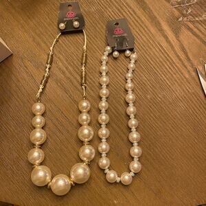 NWT Paparazzi Jewelry Set of 2 – Faux Pearl Bracelets & Earrings